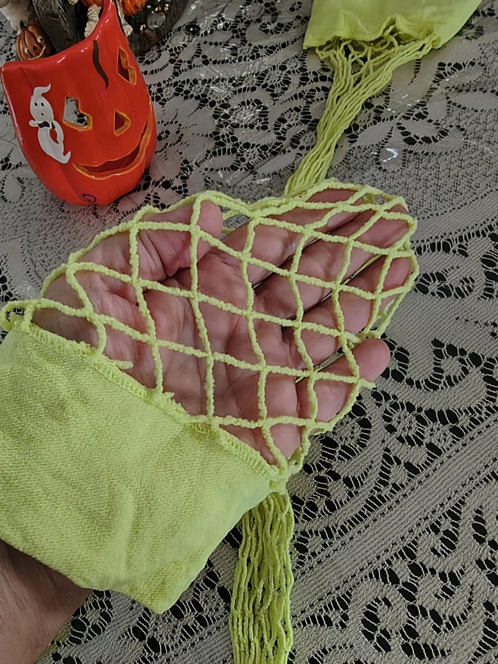 Retro Fishnet Thigh High Stockings Neon Yellow Costume Cosplay Festival Party